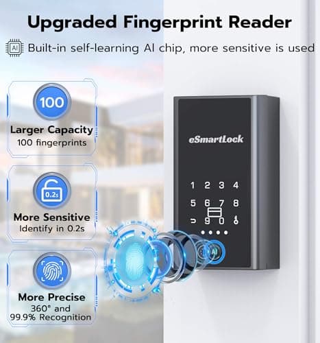 Anweller Lock Box for Keys with Code, Fingerprint RFID Smart Bluetooth Key Hider, Outdoor Waterproof Combination Lockbox for Realtor, Hosts, Keys Safe Storage, Hide a Key, Door Hanging & Wall Mount - Thumbnail 4