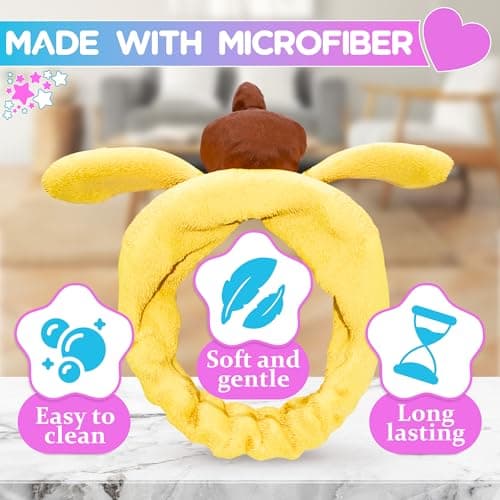 LIBERHAUS Yellow Bear Ears Headband – Cheerful Chipmunk Ears for Costume Party – Universal Size, Dog Kawaii Headband for Spa - Thumbnail 3
