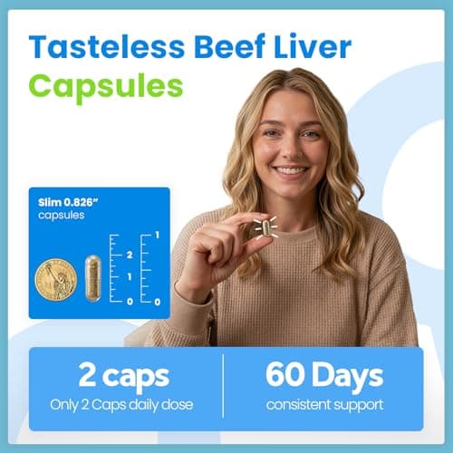 VCCVBB Beef Organ Supplements for Women, Beef Liver, Kidney, Heart, Uterus Tissue, Hormonal Balance, Immune Support,Natural Iron Vitamins Supplements for Energy, Grass Fed Pasture Raised 120 Capsules - Thumbnail 6