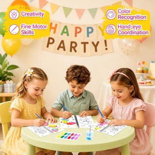 FEREDO KIDS Coloring Books Party Favors for Kids - 24 Pack Mini Water Coloring Books Paint Sets for Kids, Goodie Bags Stuffers Students Classroom Gifts Bulk, Easter Basket Stuffers Bulk - Thumbnail 4