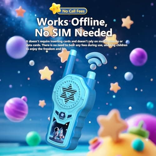 Walkie Talkies for Kids, ELtoda Toys for 3-12 Year Old Boys Girls Kids Walkie Talkies 2 Pack with DIY Stickers, Built-in Flashlight and Lanyards Indoor Outdoor Toys for Camping, Travel, Birthday Gifts - Thumbnail 6