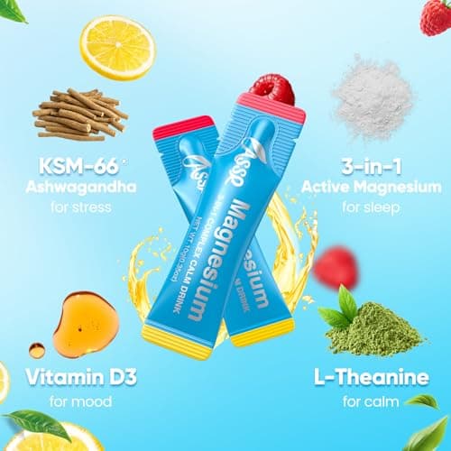 ASSR Pure Calm Cortisol Reducer Drink Sleep Aid Supplement, Ready to Drink No Mix, Triple Magnesium Glycinate, Malate, Citrate, Ashwagandha, L Theanine, Vitamin D, Sleep Relax Focus Mood Support, 30ct - Thumbnail 4