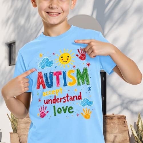 Autism Awareness Shirt Kid-Girls Autistic Month Tee Tops Autism Accept Understand Love Short Sleeve Boy Teen Toddler - Thumbnail 2