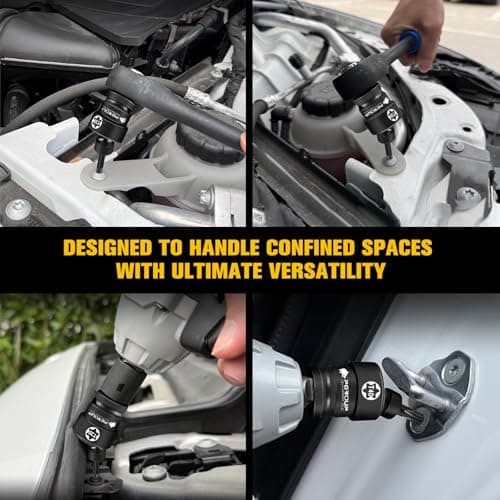 Pgroup 7PCS 3/8" Drive Universal Swivel Impact Torx Socket Set, T20-T50, CR-MO Wobble Star Sockets With Hanging Bracket for Dead Angles, Auto Repair, Mechanical Maintenance - Thumbnail 5