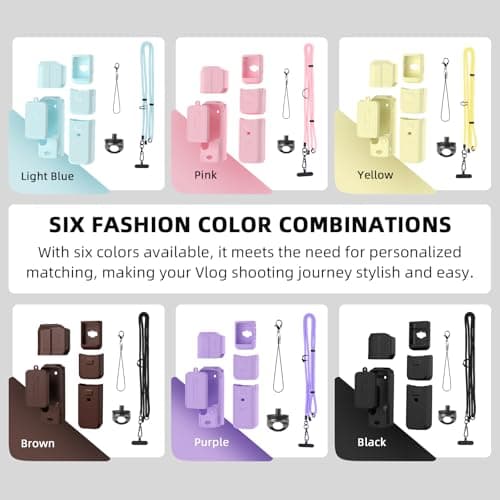Flymile Pocket 3 Silicone Cover & Lanyard Strap, Protective Case for DJI Osmo/Xtra Muse Accessories(Purple) - Thumbnail 2