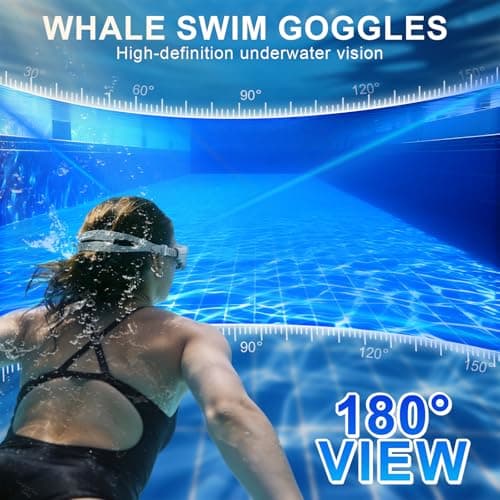 Whale Swim Goggles, HD Anti-Fog Goggles, Unisex | 100% UV Protection | Anti-Fog Design (Sea Salt Gray) - Thumbnail 6