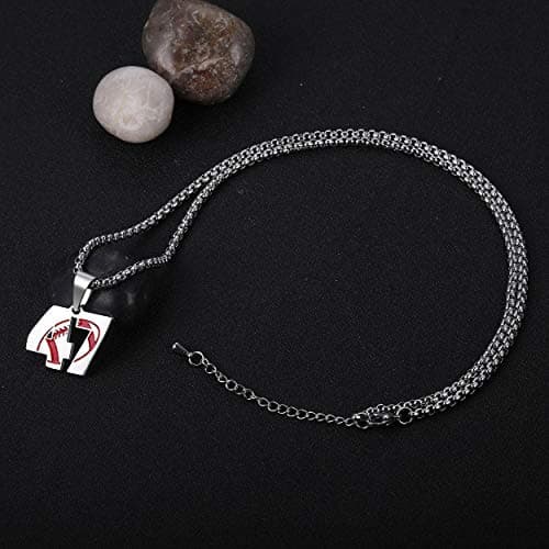 Rehoboth American Football Rugby Jersey Number 47 Pendant Necklace for Women Men 22+2 Inch Adjustable Stainless Steel Chain - Thumbnail 2