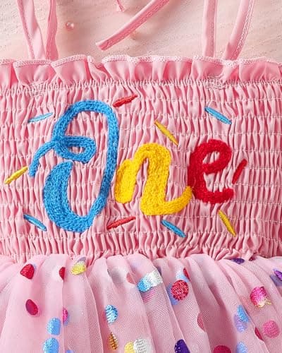 ChuYuKu Baby Girl First Birthday Outfit Sleeveless Tulle Princess Dress 1st Birthday Gift Party Wedding Clothes - Thumbnail 6