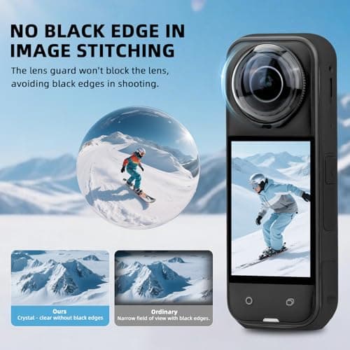 Flymile Insta 360 X5 Premium Lens Guard + 2 Pack Screen Protector Accessories Bundle, 10H Transparency Tempered Glass Film Lens Cover for Insta360 X5 Protective Kit Anti-scratch Camera[Bubble Free] - Thumbnail 5