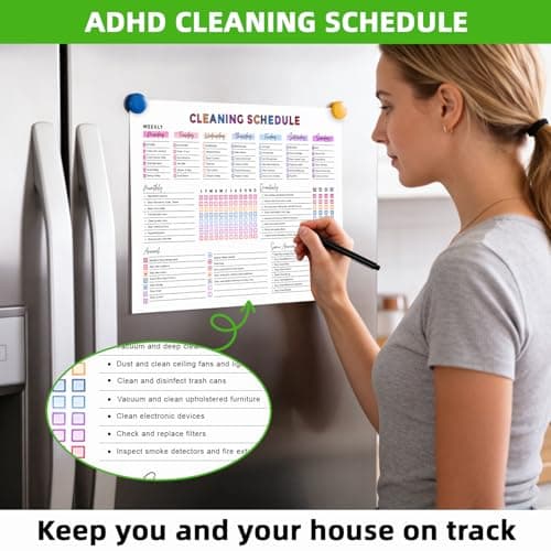 ADHD Cleaning Planner for Adults – Undated Daily, Weekly & Monthly Cleaning Schedule & Checklist – Household Chores Organizer Notebook for Home Management, Routine Tracking & Family Cleaning Tasks - Thumbnail 5