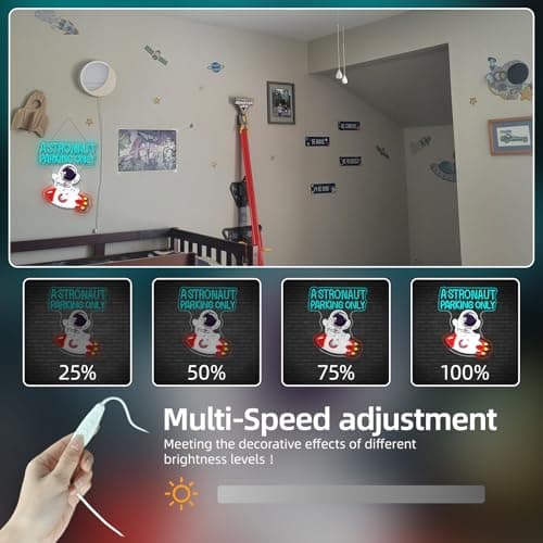 Astronauts Neon Sign Rocket Neon Signs Space LED Lights Wall Decor Astronaut LED Light for Game Room Man Cave Bedroom Kids Room Decoration Great Gift for Astronomy Lovers - Thumbnail 6