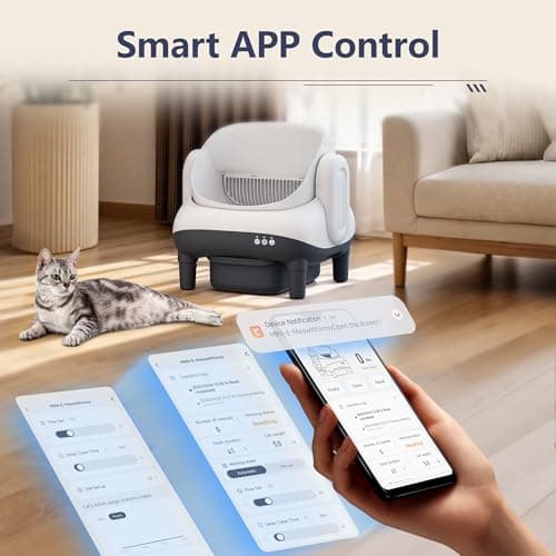 MeowWhimsy S7 Pro Self Cleaning Litter Box, Automatic Open Top, App Control, Extra Large Electric for Multi-Cat, Includes Pedal Mat and Bags - Thumbnail 3