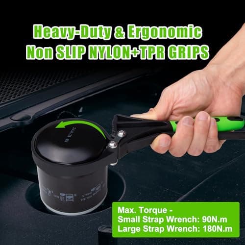 XUNTUI 2-Pack Strap Wrench Set (4" & 6") - Heavy Duty Rubber Belts with High-Strength PA66 Handles - Pro-Grade Oil Filter Wrench &Adjustable Jar Opener Kit - 8 Bonus Silicone Ties - Thumbnail 3