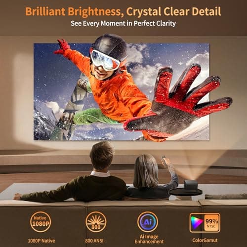 4K Projector with Wifi and Bluetooth 800ANSI, INFGO Movie Theater Projector with NETFLIX/Prime Video/YouTube Built-in, Dual App Store - Thumbnail 4
