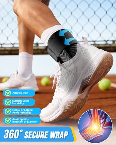 Goldeer Ankle Brace for Sprained Ankle, Quick Lace-Up Ankle Support with Side Stabilizers & Auto-Shaped Pads, Slim Fit Stabilizer for Women Men, Fits in Shoes for Sports, Work & Injury Recovery (M) - Thumbnail 3