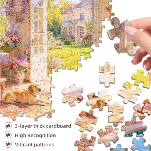 Garden Sunroom Retreat Puzzles for Adults 1000 Pieces,Impossible Hard Difficult Challenging Jigsaw Puzzles for Adults 1000 Pieces,Puzzle with Letters on Back,Recycled Paper Jigsaw Puzzle(27.6"x19.7") - Thumbnail 2