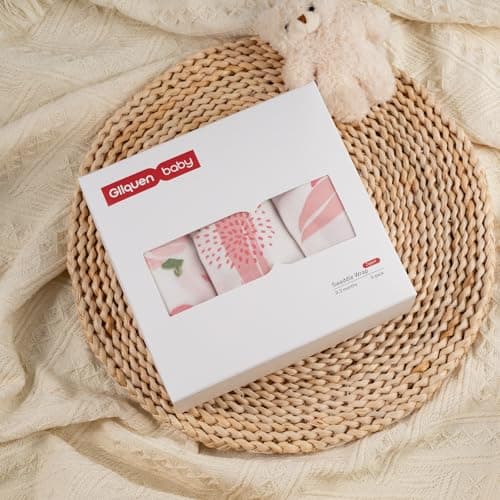 GLLQUEN BABY Baby Swaddle Sleep Sacks with Zipper - 3-Pack Newborn Swaddling Sack, Baby Swaddles Sleep Sack 0-3 Months,Pink Floral or Leaves, Swaddling Blankets 3 Pack Wrap Set, Easy Change Swaddle - Thumbnail 6
