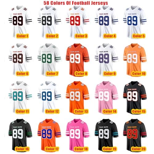 Orange Blue Custom Football Jersey for Women Men Team Clothing Name Number Jerseys Personalized Shirt Youth Kids Customized Football Uniform Fans Birthday Gift - Thumbnail 2