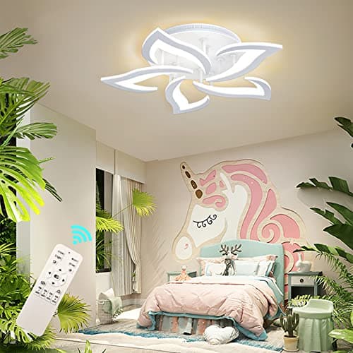 AHAWILL Ceiling Light Dimmable Modern Embedded LED Chandelier Metal Acrylic Petal Ceiling Ceiling Light, Suitable for Living Rooms, Bedrooms, Children's Rooms, Etc.23.8″/35w/5 Heads…… - Image 1