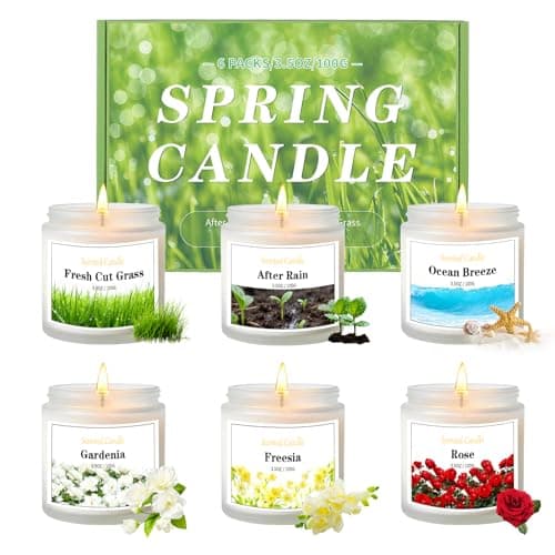 Aeraroma 6 Pack Spring Candles for Home Scented, Scented Candles for Women Men, 21oz Natural Soy Wax Candle, Aromatherapy Candle Gifts Set for Birthday, Valentines Day, Anniversary - Image 1