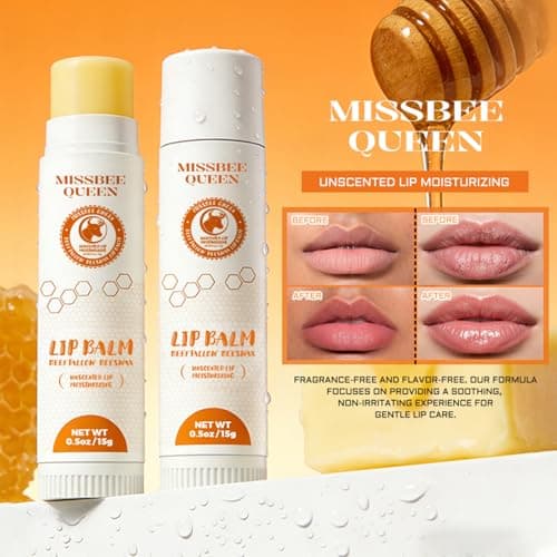Beef Tallow Lip Balm with Original Beeswax | Dual-layer Hydrating Moisturizing for Dry Lips | Smooths Texture | Delivers Softness & Enhances Natural Shine | Unscented | 2PC (0.5 oz / 15g / 1pc) - Thumbnail 3