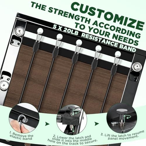 Pilates Board, Foldable Pilates Reformer Set, Multi-Purpose Iron Extended Pilate Equipment, 7-in-1 Pilate Machines for Home Use, with Pilates Bar, Resistance Bands - Thumbnail 6