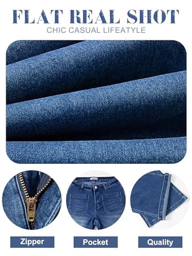 HDLTE Women Wide Leg Jeans High Waist Baggy Jeans Loose Boyfriend Jeans Denim Pants Y2K Navy Blue - Thumbnail 6