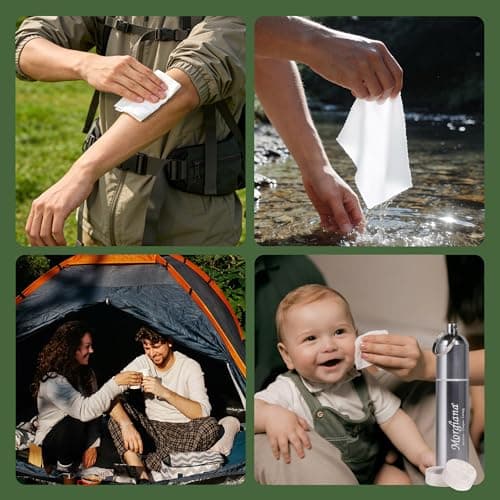Bamboo Compressed Towels – 250-Pack, Biodegradable Toilet Paper Tablets & Portable Expandable Wipes for Travel, Camping, Backpacking & Outdoor Hygiene, White - Thumbnail 6