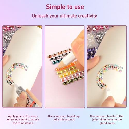40 Colors Rhinestones Bedazzling Kit, 40000Pcs 3mm Flatback Rhinestones for Bedazzling with B7000 Glue, Tweezer & Pickup Pen, Sparkle Bedazzled Kits for Nail Art DIY Crafts Shoes Phone Case - Thumbnail 3