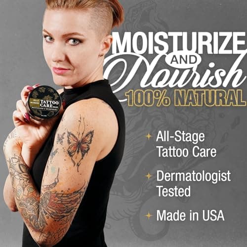 Ebanel Tattoo Balm 3oz, Premium Tattoo Aftercare Cream Brightener Ink Color Enhancing Butter Moisturizer with Herbal Essences and Essential Oils, All-Stage Tattoos Ointment After Care Kit Supplies - Thumbnail 2