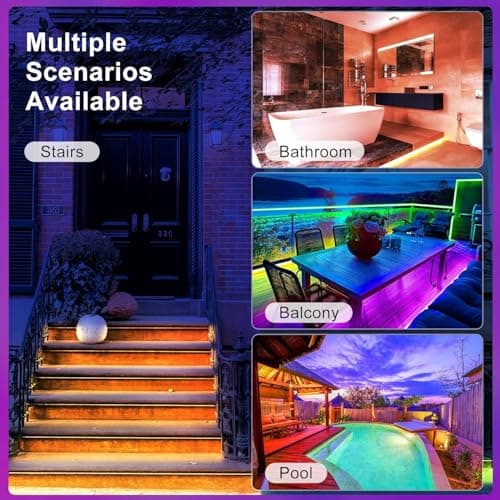 DAYBETTER 100ft LED Strip Lights Waterproof RGB LED Rope Lights with App Remote Control, Music Sync,12V Self-Adhesive LED Tape Lights for House Patio Deck100 FT (3 Rolls of 32.8ft) - Thumbnail 5