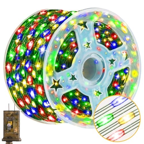KNONEW 400FT Outdoor Christmas Fairy Lights Plug in,1200 LED String Lights Outdoor Waterproof 8 Modes Memory Times for Wedding Bedroom Walls Garden Trees Decoration(Multicolor) - Thumbnail 6