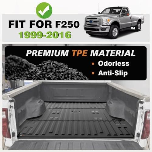 TripleAliners Truck Mat Compatible with 1999-2016 Ford Super Duty F250/F350/F450 6.8FT Accessories, Truck Bed Mat Heavy Duty Custom Fit All Weather Protection TPE Pickup Liner - Thumbnail 5