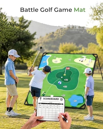 Zessfit Golf Chipping Game Set, 71" x 71" Battle Golf Chipping Game Mat with Sticky Balls, Backyard Indoor Outdoor Golf Practice Game for Adults, Golf Training Aid Gift - Thumbnail 3