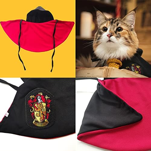 Dog Cat Costumes with Glasses and Neckties,Cosplay Costume Set Perfect for Party and Gifts for Cat Dog (Gryffindor, Small) - Thumbnail 6