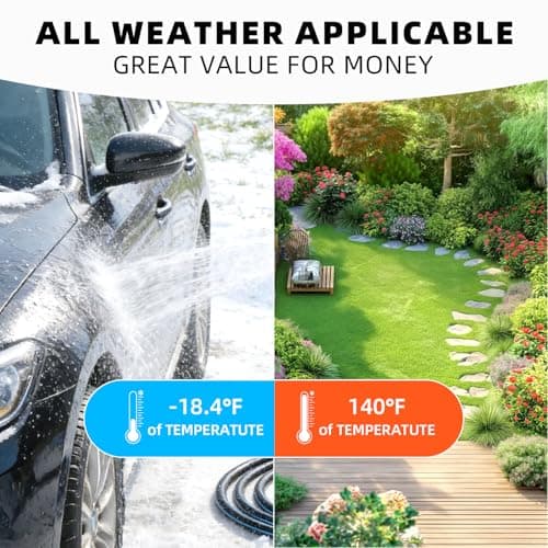 Besiter Short Garden Hose 3FT: Water Hose Lightweight with Double Copper Fittings - Flexible Swivel Leak-Free Quick Connections 5/8" - Hybrid Rubber Portable Hose for Garden Watering Car Pet Cleaning - Thumbnail 6