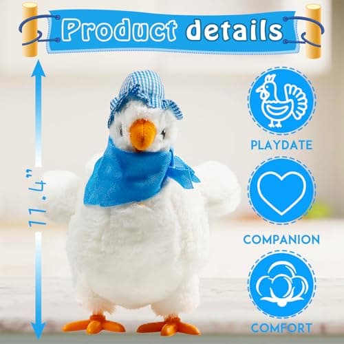 dgdgcool Easter Toys Chicken Laying Eggs Electric Chicken Stuffed Animal Dancing Toy Stuffed Plush Toy with Music - Thumbnail 3