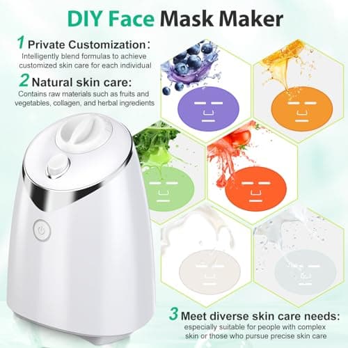 Face Mask Maker - Automatic Face Mask Maker Machine with Collagen,DIY Fruit Vegetable Face Mask Maker,Home Making Beauty Facial SPA,Gifts for Women Girls - Thumbnail 4