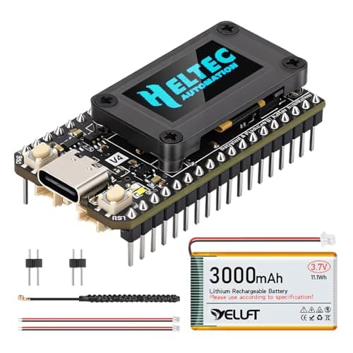YELUFT 1 Set ESP32 LoRa V4 Development Board + 3000mAh Battery, Upgraded ESP32-S3 16MB Flash WiFi Bluetooth 28dBm High Power SX1262 LoRa for Meshtastic Arduino IoT LoRaWAN - Image 1