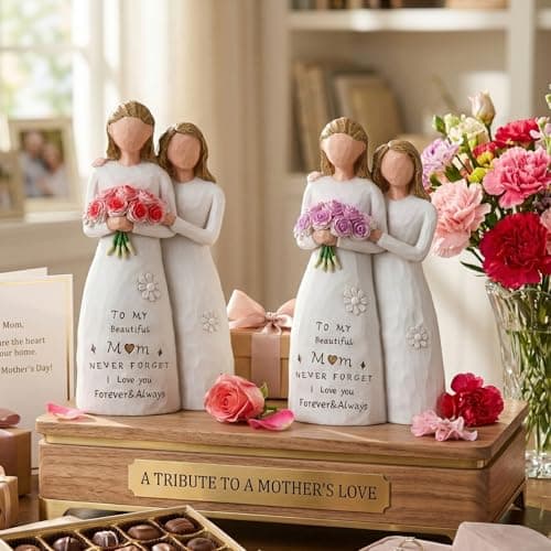 Veroola Gifts for Mom, Mother and Daughter Handmade Painted Sculpture Statue Figurines, Mom's Birthday, Mothers Day, Christmas, Mom Gifts Mom Presents Ideas from Daughter. - Thumbnail 6