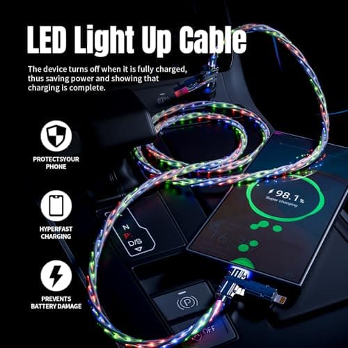 Travel Essentials,Dual Type-C 4 in 1 Multi Charging Cable, 3 FT Universal Charging Cables for All Devices, 2 USB-C/Lightning/Micro USB Port, Compatible with iPhone 17 16/15 Series/Phone/Tablet,66W - Thumbnail 3