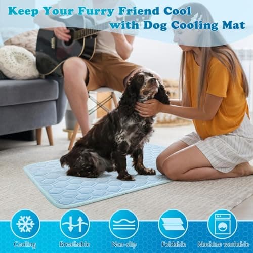 dgdgcool Dog Cooling Mat, Q-Max>0.5 Arc-Chills Washable Pet Cooling Pad for Dogs Cats, Non-Slip Foldable Cool Bed for Indoor Outdoor Car Crates - Thumbnail 2
