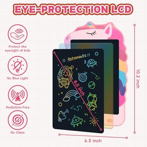 Unicorn Toys LCD Writing Tablet for Girls Kids, Colorful Toddler Toys Drawing Board, Educational Kid Toys Doodle Pad Toys for 3 4 5 6-12 Years Old Girls Boys Birthday Party Christmas Gift, 8.5 Inch - Thumbnail 6