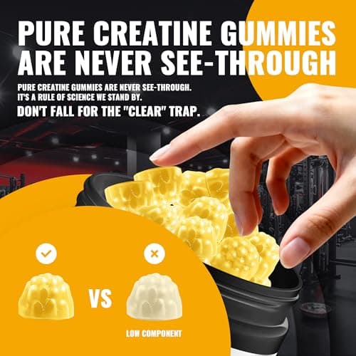 Natures Aid NSF Certified Creatine Gummy 5g - Creatine Monohydrate Gummies – Pre-Workout Energy & Muscle Growth Support for Men & Women | Orange Electrolyte Gummies (135 Count) - Thumbnail 4