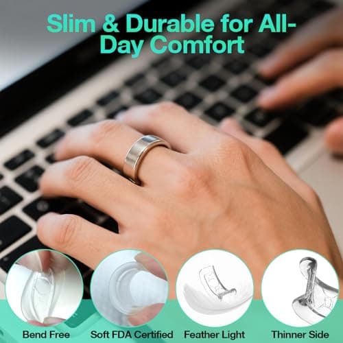 YWXTW [Invisible Grips for Oura Ring Size Adjuster, Waterproof Adhesive Guard Compatible with Samsung/Ultrahuman Ring, Thinner Sizers for Loose Rings, 8 Pack [Silver] - Thumbnail 4