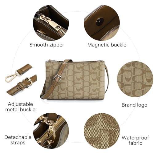 Goinsound Small Crossbody Bags for Women, Vegan Leather Crossover Purse Cell Phone Purses Rfid Shoulder Bag - Thumbnail 6