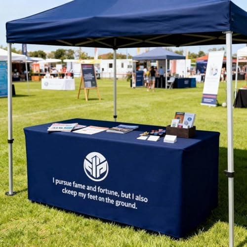 YOUYINYOU Custom Table Cloth 4/5/6/8/10FT Personalized Table Cloth with Logo for Business Tradeshow Company Events School Shop Church Anniversary Decoratio Other Important Events (6 FT Closed Back) - Thumbnail 4