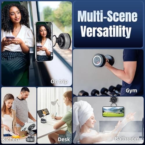 GEYUTHS Magnetic Vacuum Car Phone Holder 360° Adjustable Foldable - Thumbnail 5