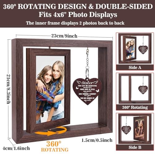 Boiveco Memorial Gifts for Loss of Sister, Sympathy Gift for Loss of Sister Memorial Picture Frame, In Memory of Sister Grief Remembrance Bereavement Sentimental Gifts, Display Two 4x6 Photos - Thumbnail 4
