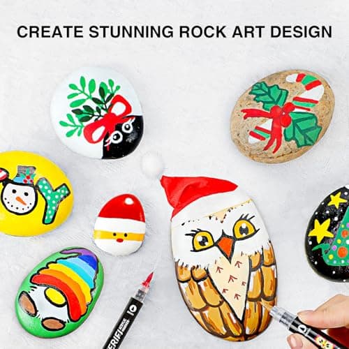 KERIFI Acrylic Paint Markers, Automatic Ink Control Markers for Rock Painting, High Coverage for Multi-Surface Wood Ceramics Metal, DIY Art Crafts Supplies, Christmas Ornaments (36 Count & 72 Colors) - Thumbnail 4